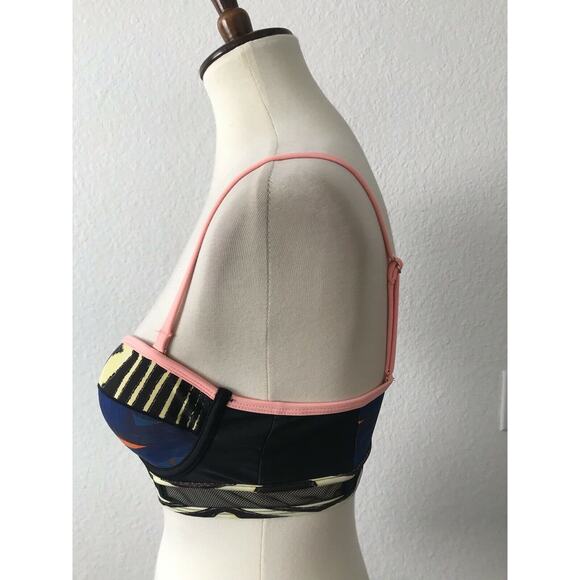 River Island Swim Multicolor Mesh Padded Bikini Top - Picture 4 of 6